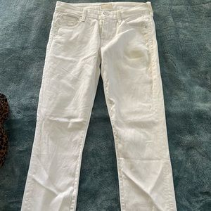 White straight leg Mother jeans